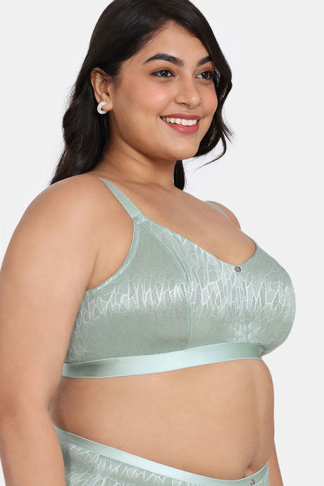 Zivame True Curv Coral Glaze Double Layered Non Wired Full Coverage Super Support Bra - Granite Green — image 3
